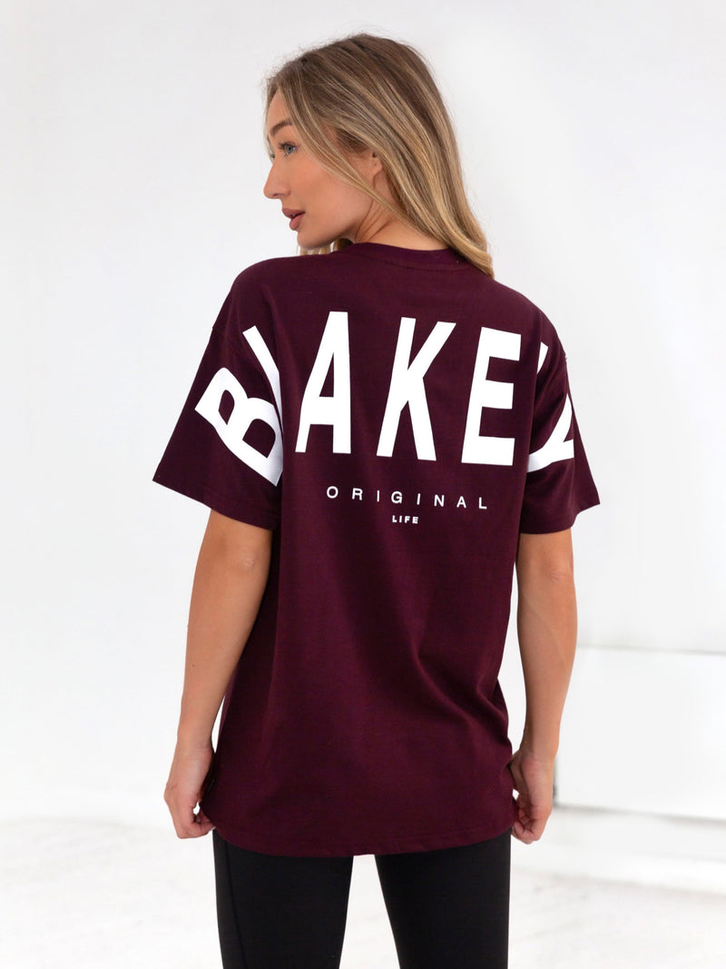 Isabel Oversized T-Shirt - Dark Burgundy