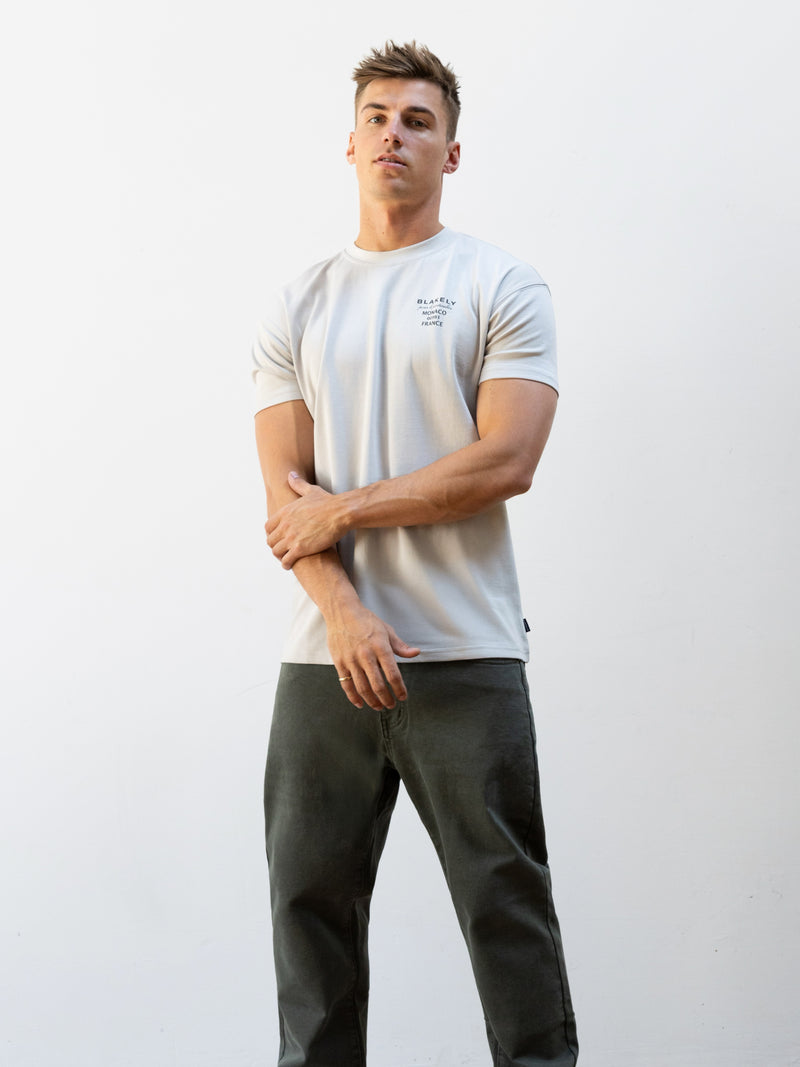 Monaco Relaxed T-Shirt - Stone Grey