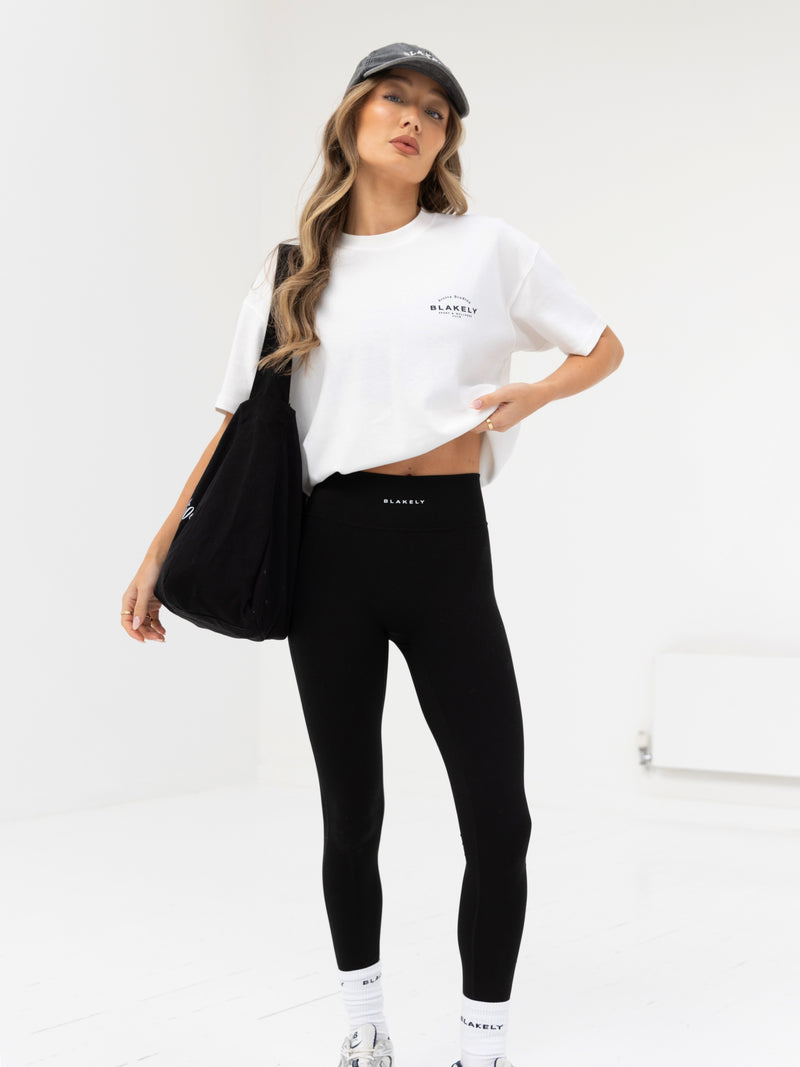 Curved Active Studios Oversized T-Shirt - White & Black