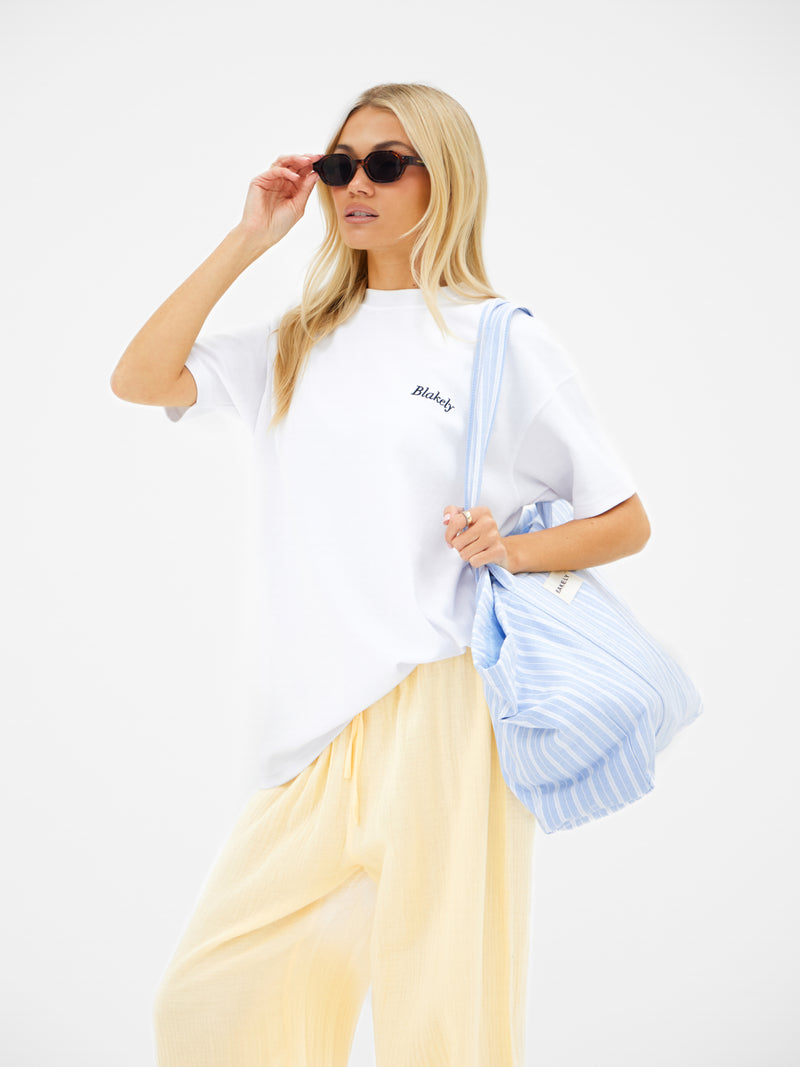 Lia Lemon Oversized T-Shirt - White