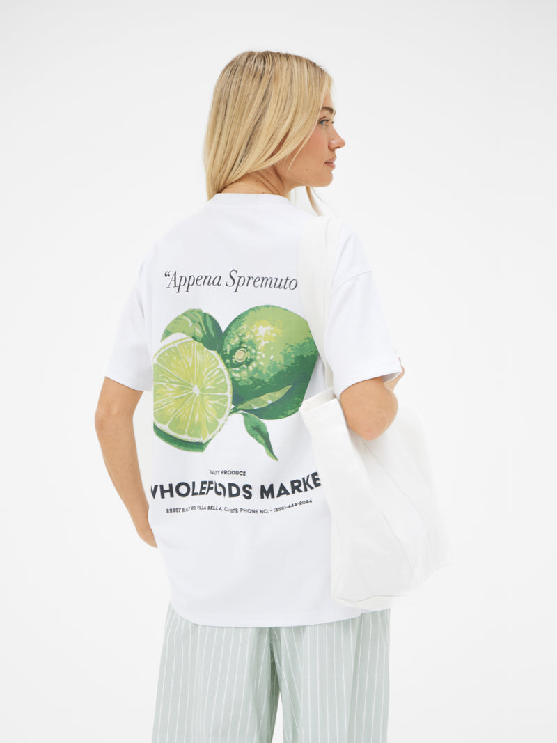 Lilo Lime Oversized T-Shirt - White