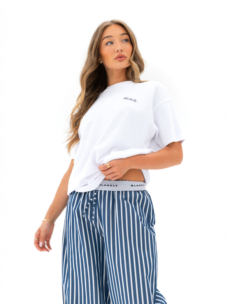 Callie Cherry Oversized T-Shirt - White