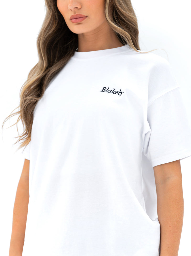 Lia Lemon Oversized T-Shirt - White