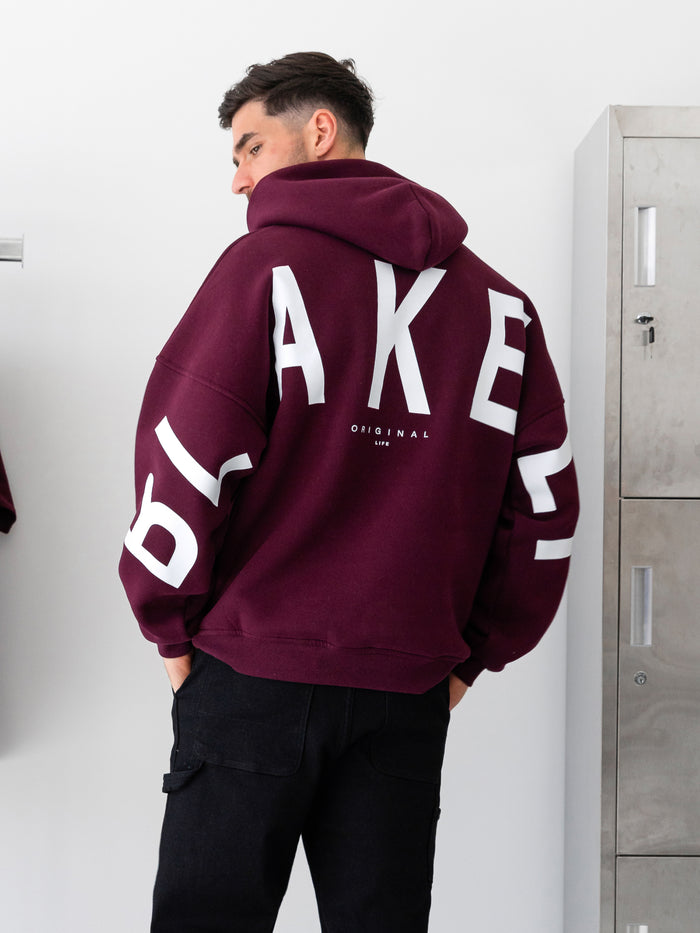 Idris Oversized Hoodie - Dark Burgundy
