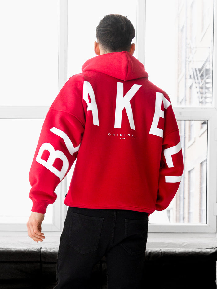 Idris Oversized Hoodie - Red
