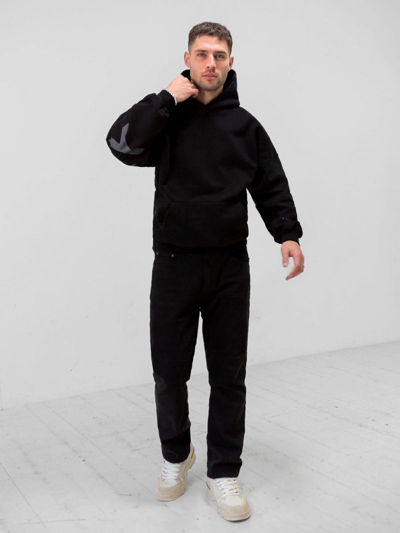 Tonal Idris Oversized Hoodie - Black