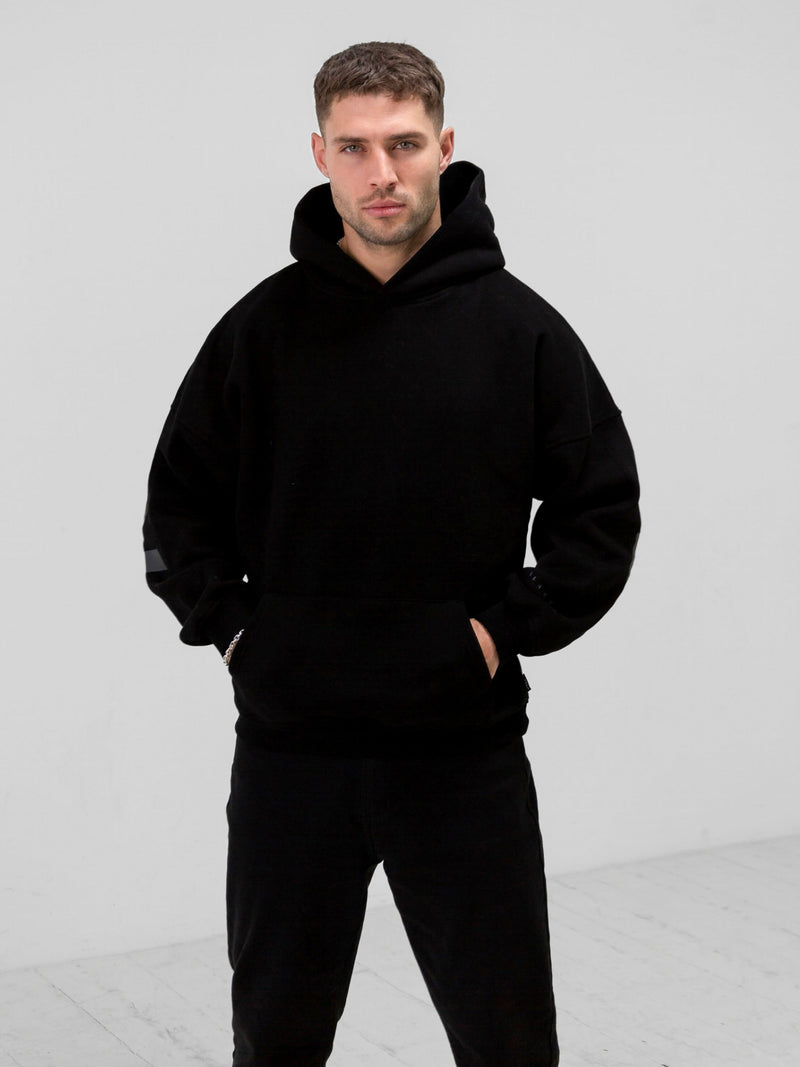 Tonal Idris Oversized Hoodie - Black