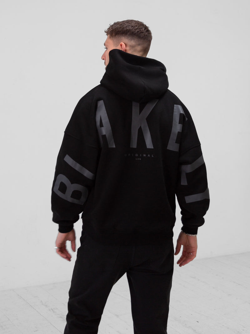 Tonal Idris Oversized Hoodie - Black