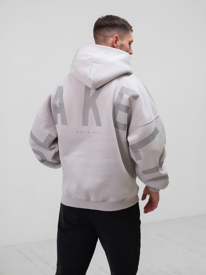 Tonal Idris Oversized Hoodie - Stone