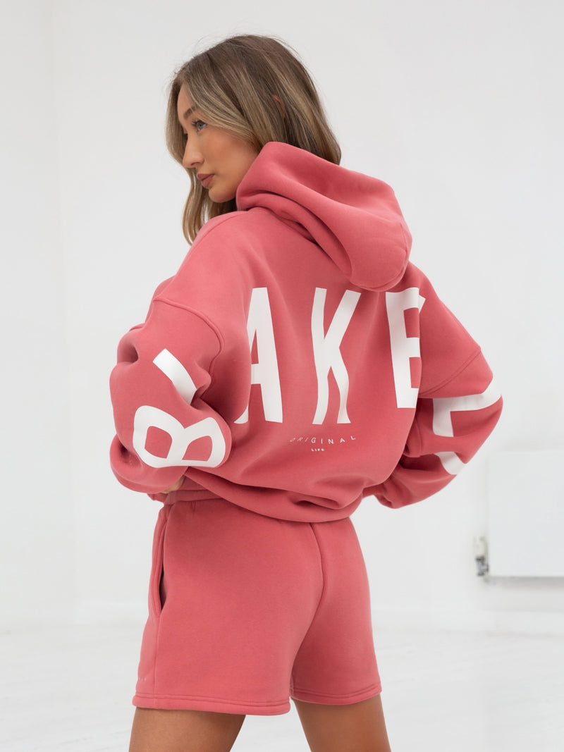 Isabel Oversized Hoodie Sunrise Coral Extra Small