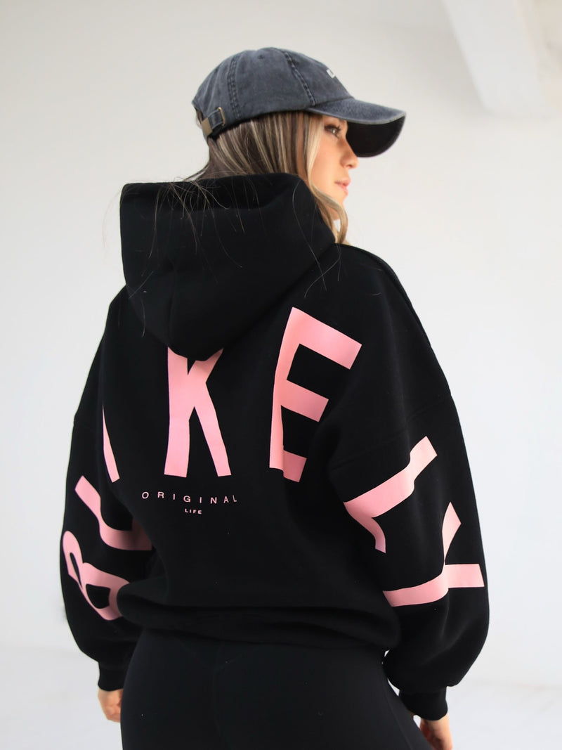 Members Isabel Oversized Hoodie - Black & Pink