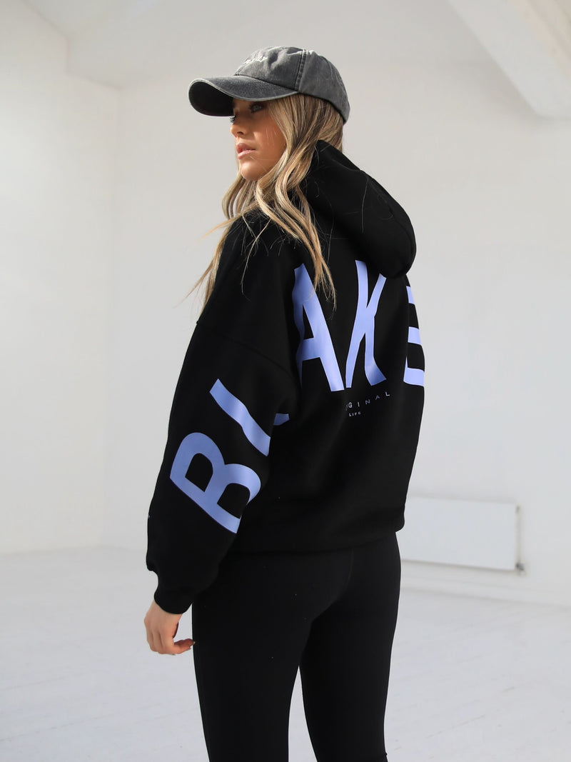 Members Isabel Oversized Hoodie - Black & Blue