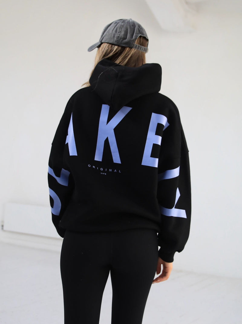 Members Isabel Oversized Hoodie - Black & Blue