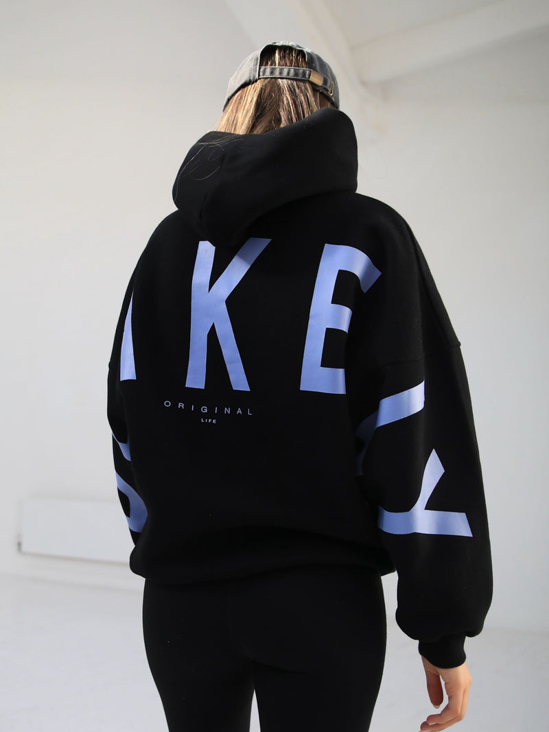 Members Isabel Oversized Hoodie - Black & Blue