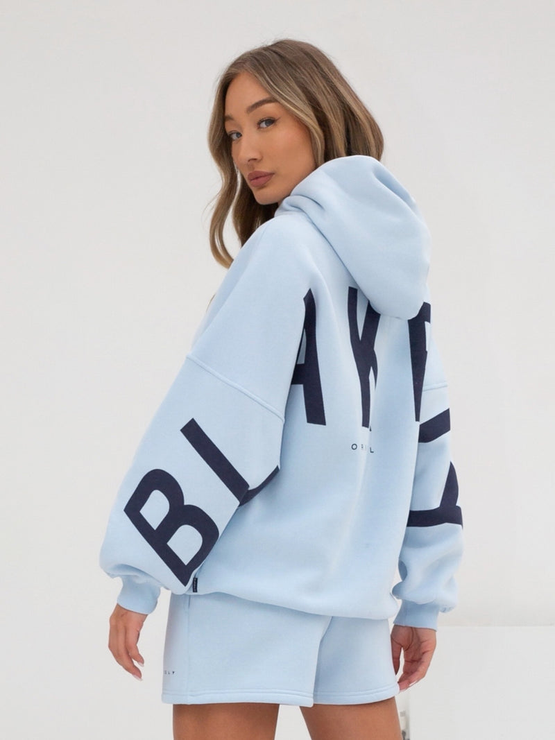 Buy Blakely Powder Blue Isabel Oversized Hoodie Free delivery on orders over 199 Blakely Clothing US