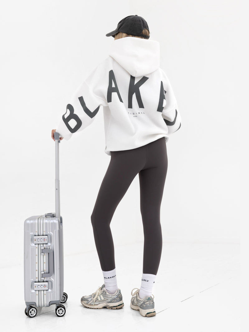 Isabel Oversized Hoodie - Flat White & Graphite