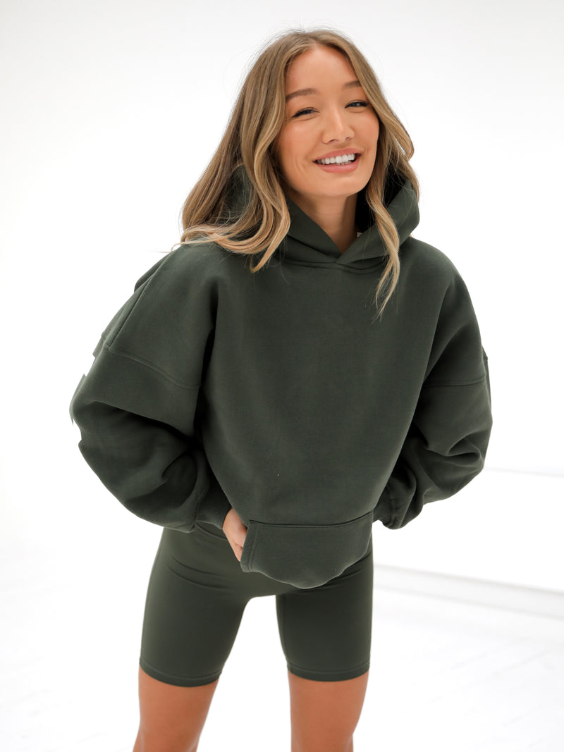 Isabel Oversized Hoodie - Khaki Green