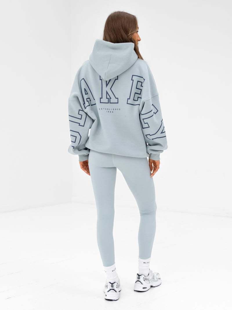 Varsity Isabel Oversized Hoodie - Mineral Blue