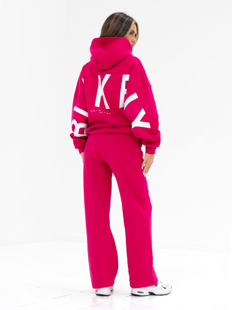 Isabel Wide Leg Sweatpants - Fuchsia
