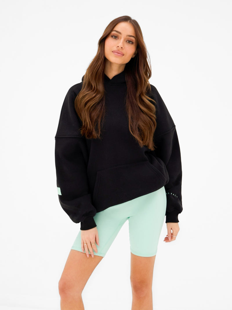 Isabel Oversized Hoodie - Black & Pastel Green