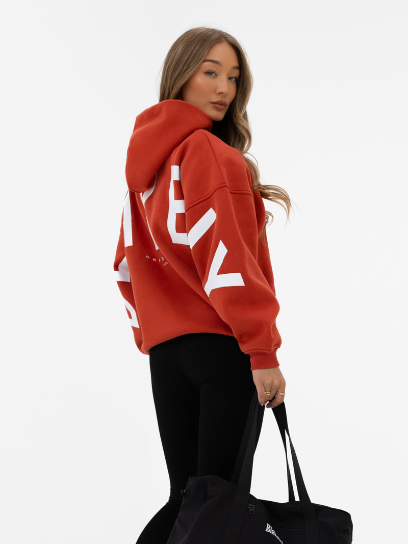Isabel Oversized Hoodie - Washed Red