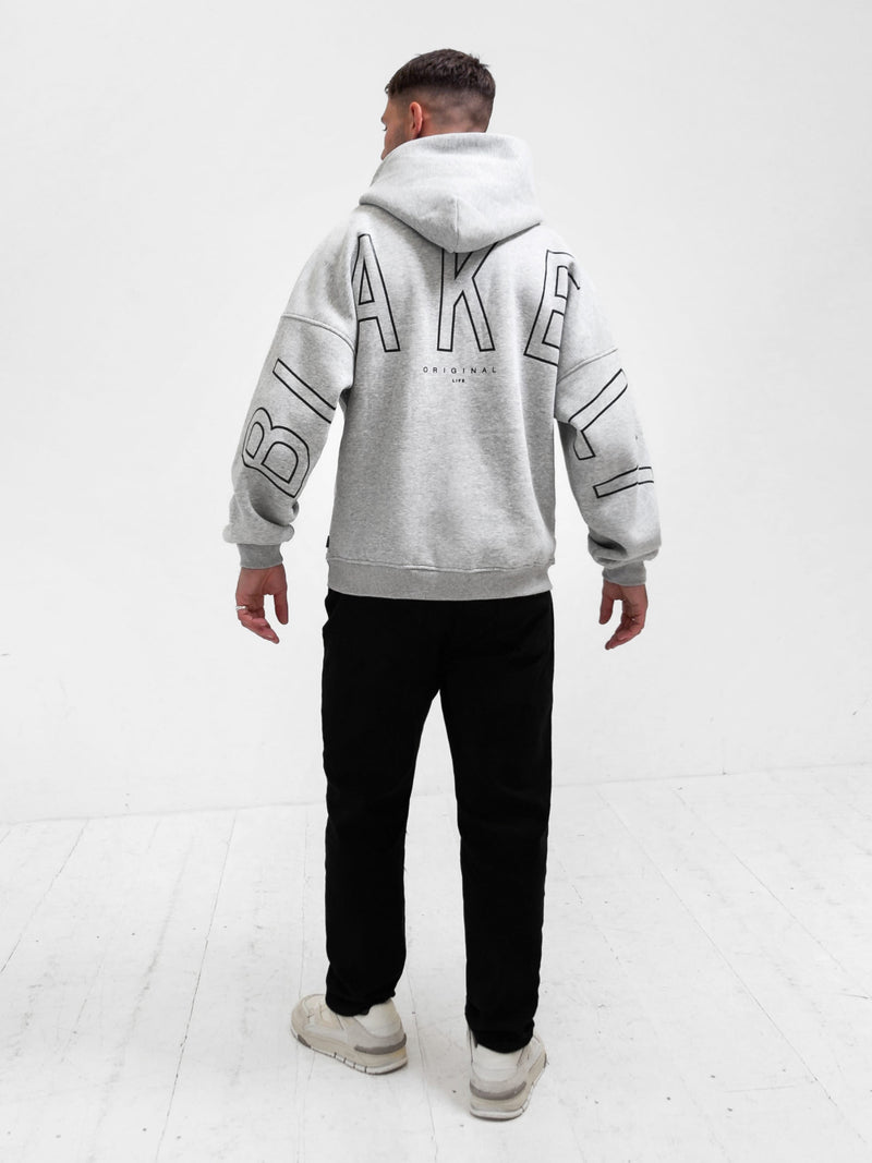 Outline Idris Oversized Hoodie - Marl Grey