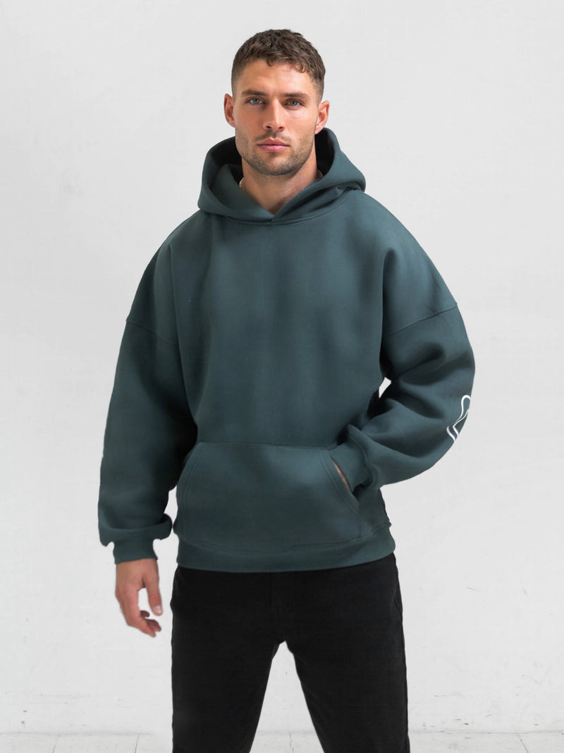 Outline Idris Oversized Hoodie - Teal Green