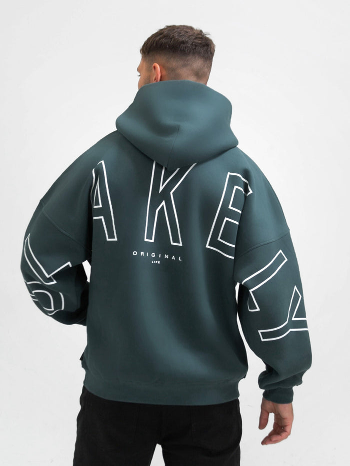 Outline Idris Oversized Hoodie - Teal Green