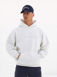 Tonal Varsity Relaxed Hoodie - Marl White