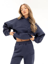 Tonal Varsity Oversized Hoodie - True Navy