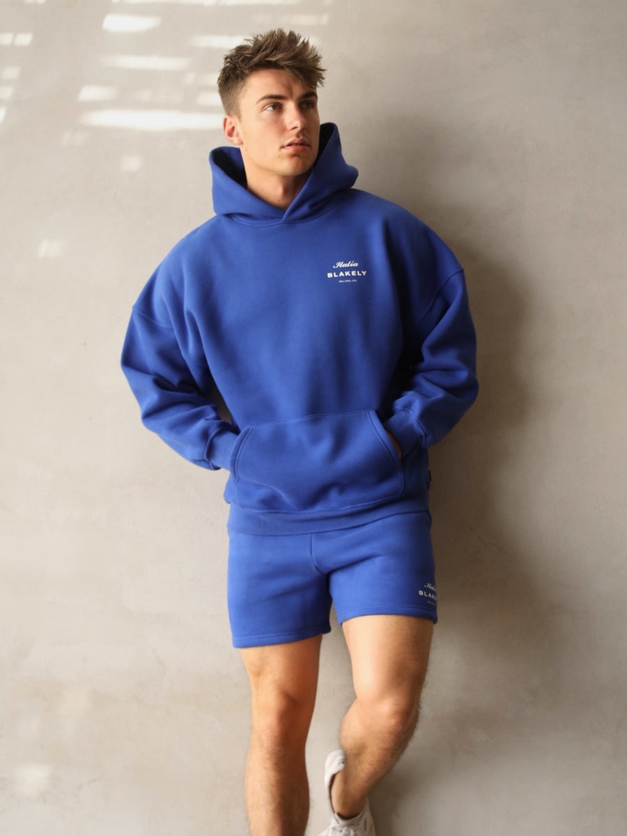 Italia Relaxed Hoodie - Cobalt Blue