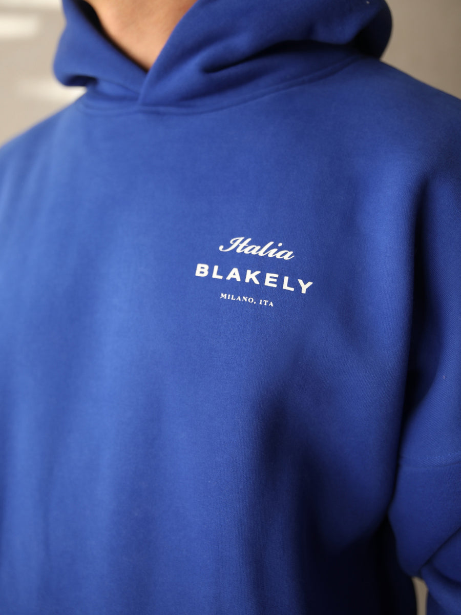 Italia Relaxed Hoodie - Cobalt Blue