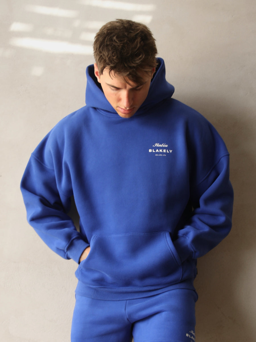 Italia Relaxed Hoodie - Cobalt Blue