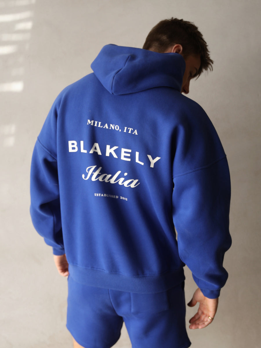 Italia Relaxed Hoodie - Cobalt Blue