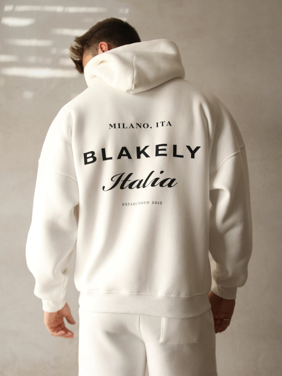 Italia Relaxed Hoodie - Flat White