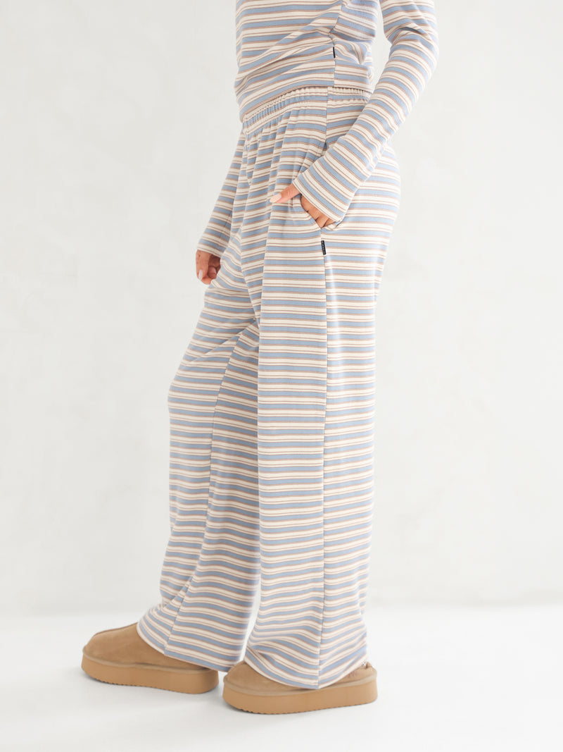 Sadie Stripe Wide Leg Trousers - Baby Blue Stripe