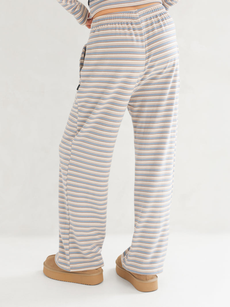 Sadie Stripe Wide Leg Trousers - Baby Blue Stripe