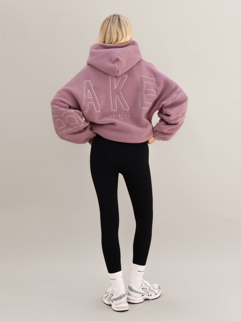 Borg Isabel Oversized Hoodie - Dusty Pink