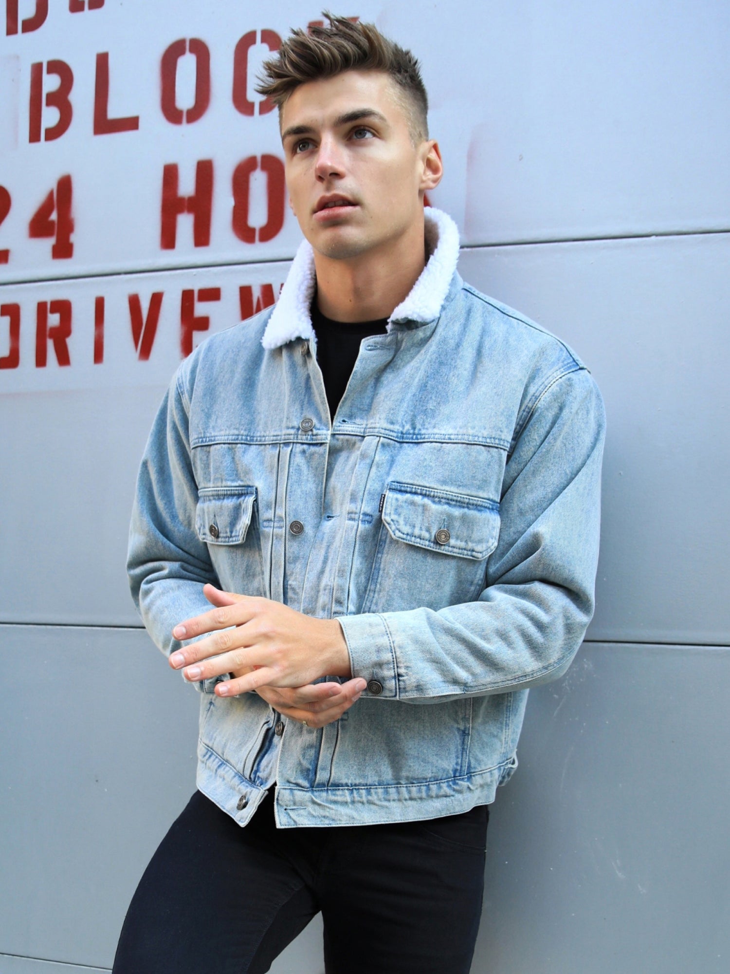 Borg denim jacket cotton on hotsell