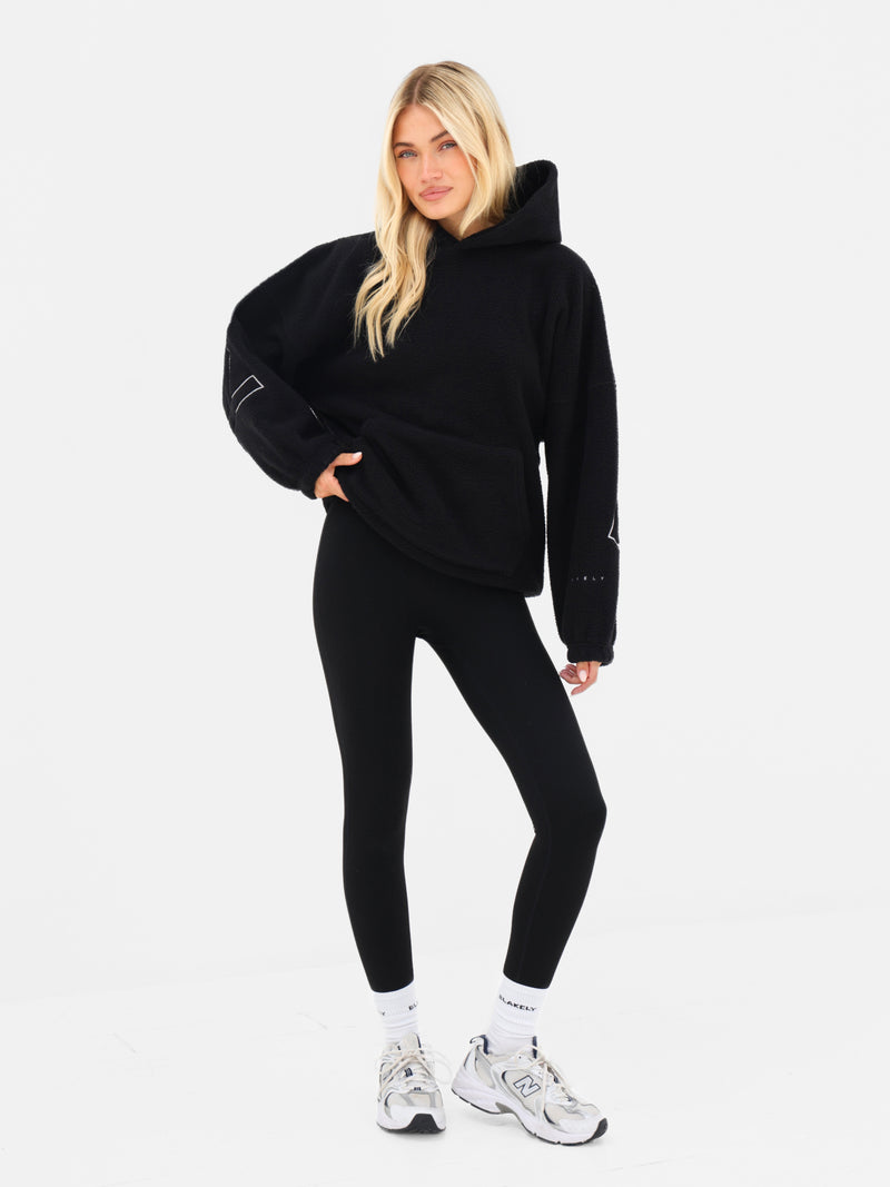 Borg Isabel Oversized Hoodie - Black