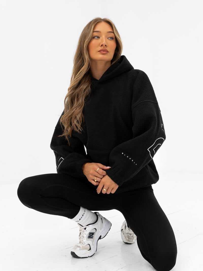 Borg Isabel Oversized Hoodie - Black