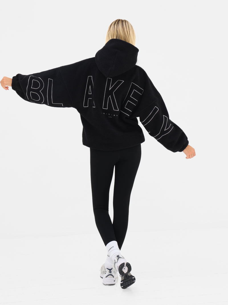 Borg Isabel Oversized Hoodie - Black
