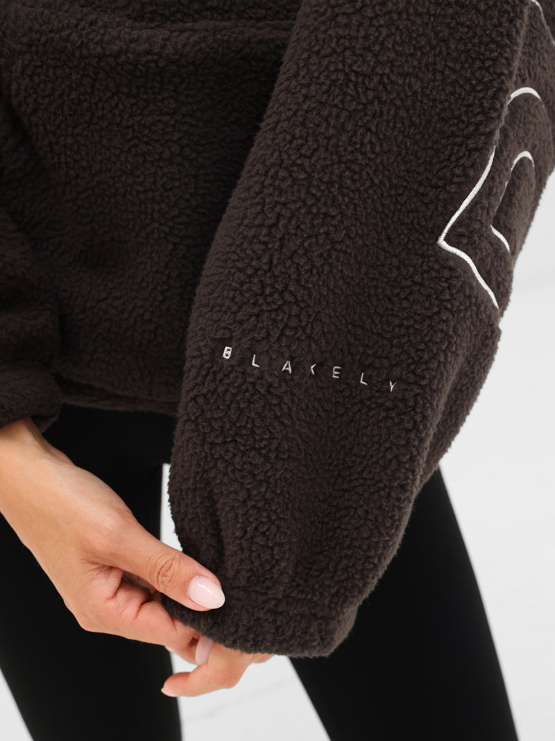 Borg Isabel Oversized Hoodie - Chocolate Brown