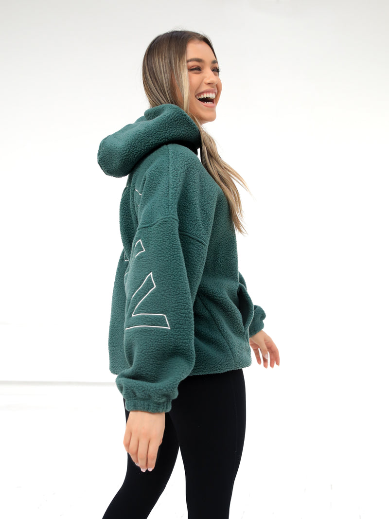 Borg Isabel Oversized Hoodie - Green