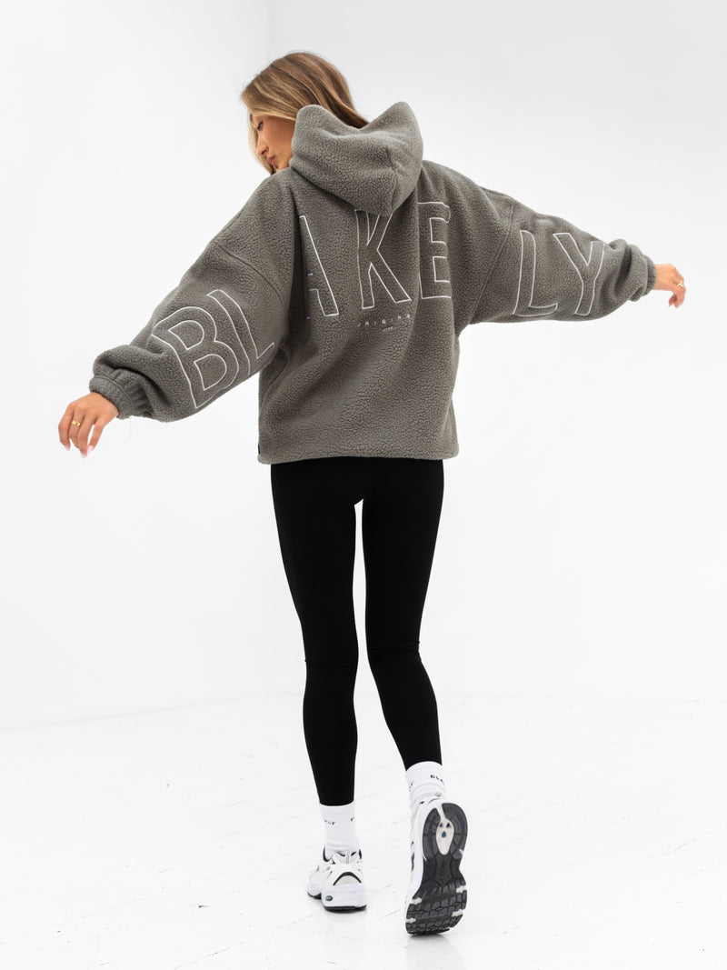 Borg Isabel Oversized Hoodie - Safari Green