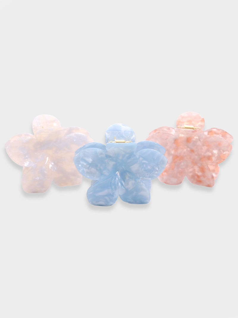 Blakely Flower Claw Clip - Blue