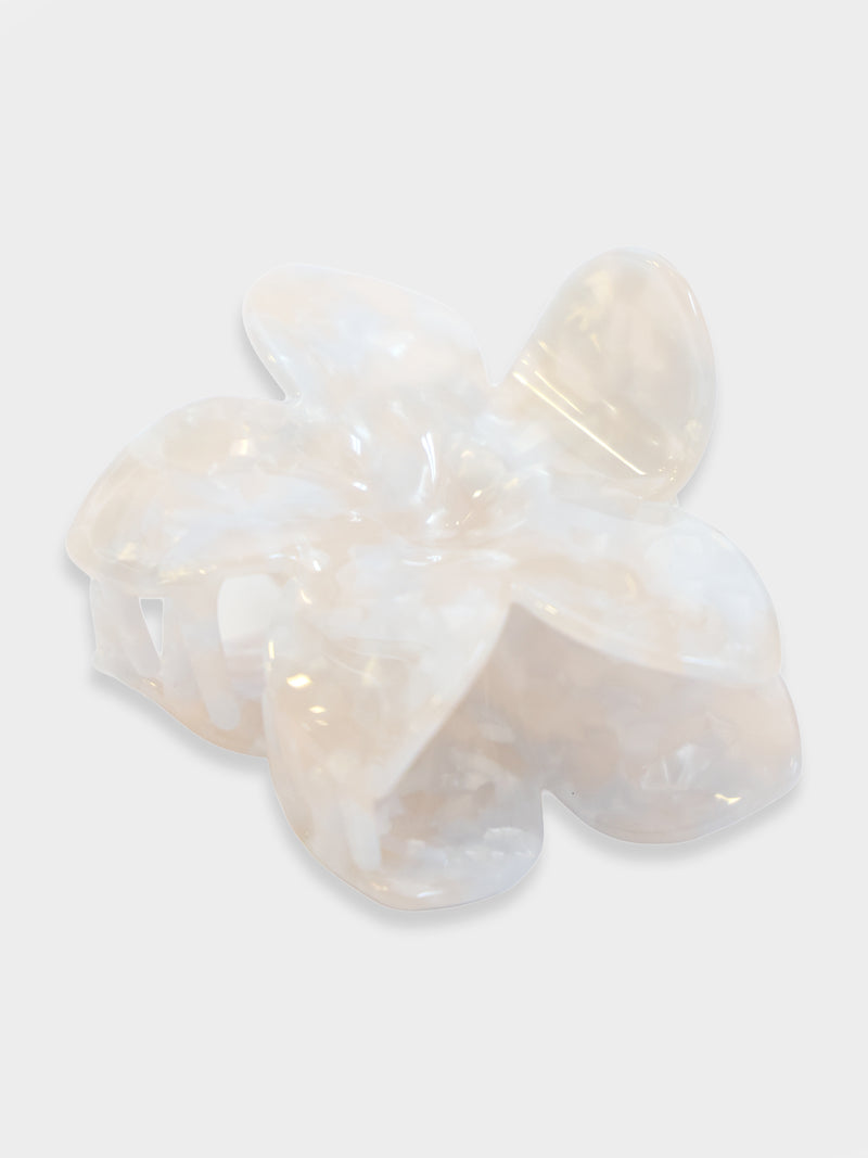 Blakely Flower Claw Clip - Cream