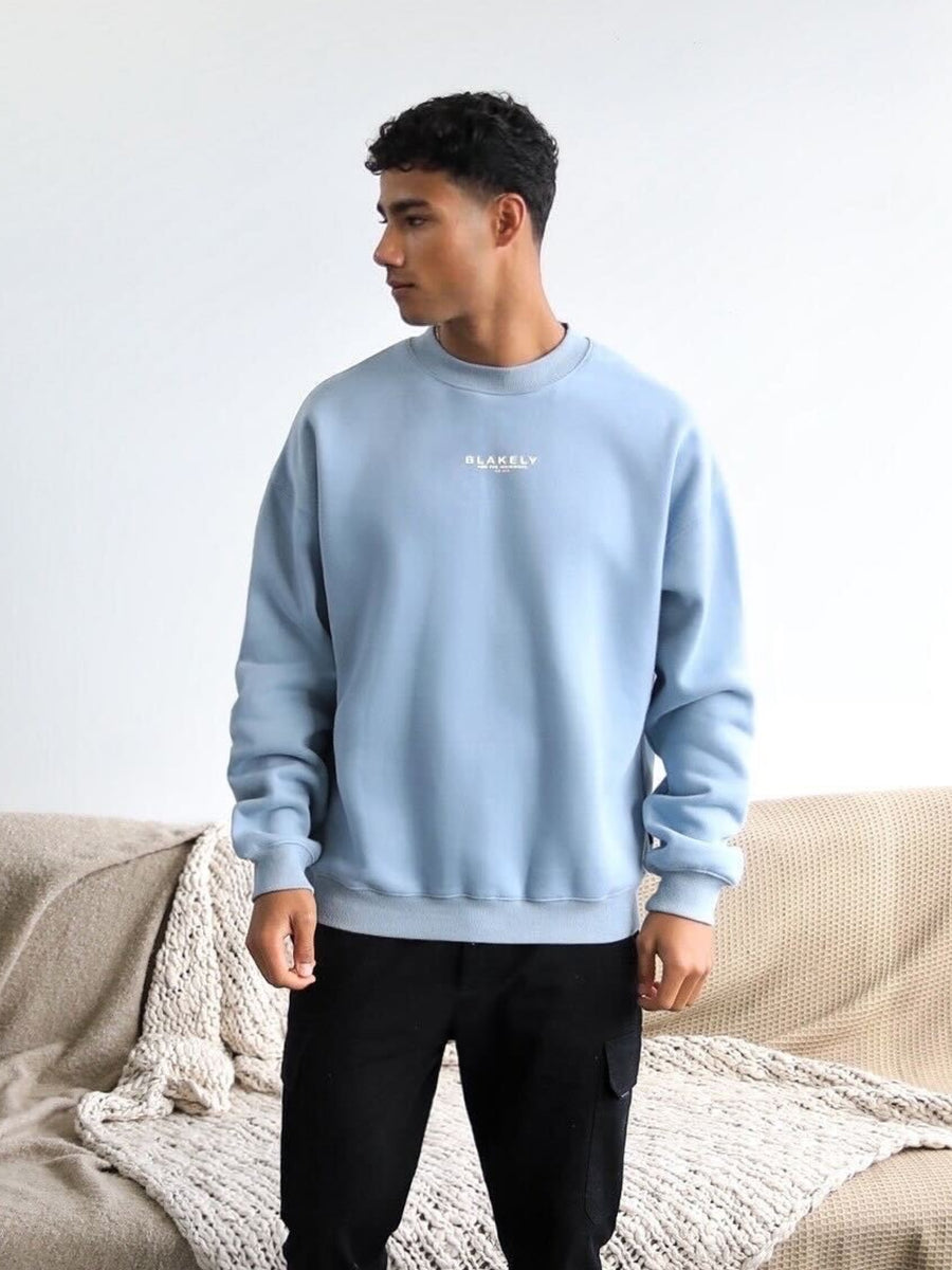 Statement Relaxed Jumper - Ice Blue