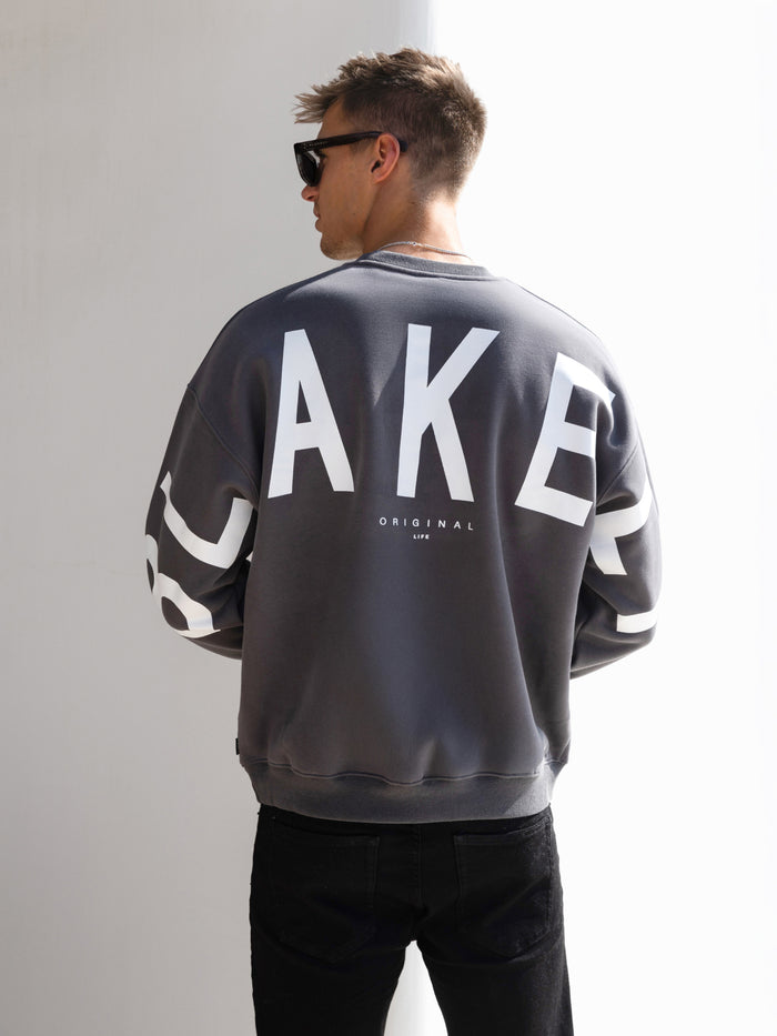 Idris Oversized Sweater - Charcoal