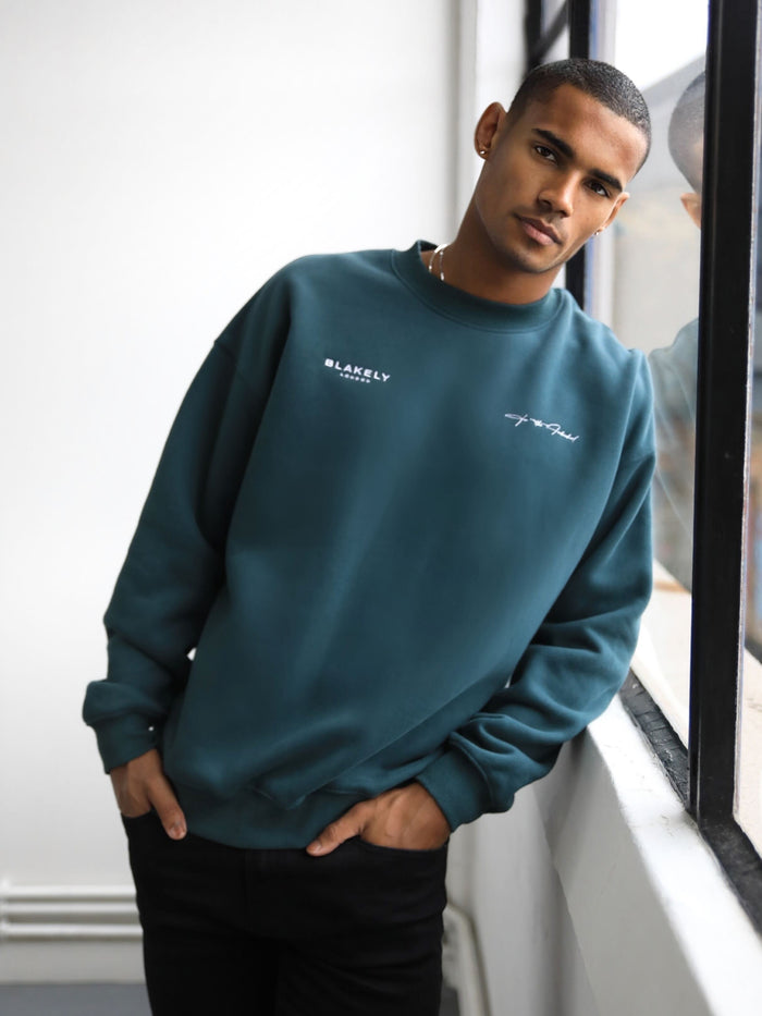 Signature Relaxed Jumper - Teal Green